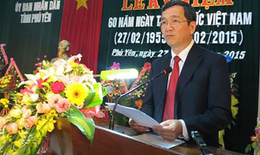 Ông Trần Quang Nhất phát biểu tại một sự kiện khi còn công tác. Ảnh: phuyen.gov.vn

