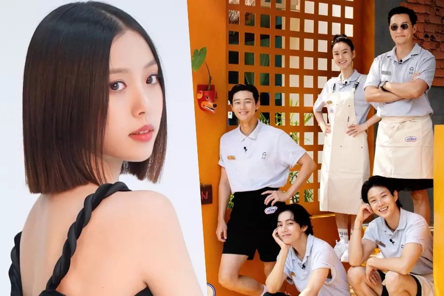 Go Min Si (trái) sẽ thay thế V nhóm BTS trong Jinny's Kitchen mùa 2. Ảnh: Naver