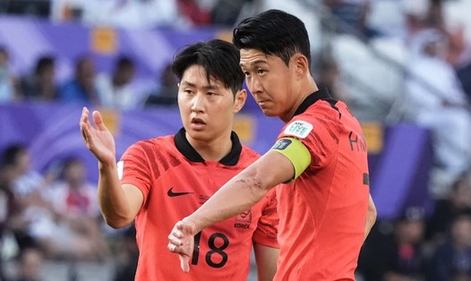 Lee Kang-in và Son Heung-min ở đội tuyển Hàn Quốc. Ảnh: KFA