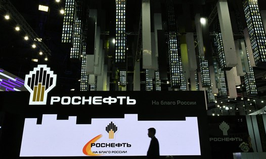 Logo của tập đoàn dầu khí Nga Rosneft. Ảnh: Sputnik