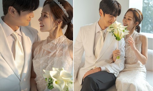Na In Woo và Park Min Young của "Cô đi mà lấy chồng tôi" tình tứ trong bộ ảnh cưới. Ảnh: Nhà sản xuất