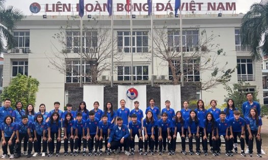 U20 nữ Việt Nam lên đường dự vòng chung kết U20 nữ châu Á 2024. Ảnh: VFF