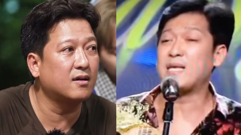 Trường Giang cầu hôn Nhã Phương trên sóng truyền hình. Ảnh: Chụp màn hình.