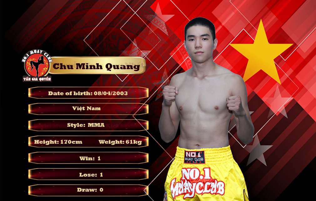 Võ sĩ Chu Minh Quang sẽ thay Nguyễn Trần Duy Nhất thi đấu tại hạng cân 60kg nam của MMA AFC 30. Ảnh: Phong Lê