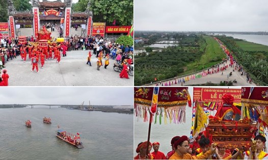 Hàng nghìn người tham gia lễ rước nước tại Lễ hội đền Trần Thái Bình 2024. Ảnh: Trung Du