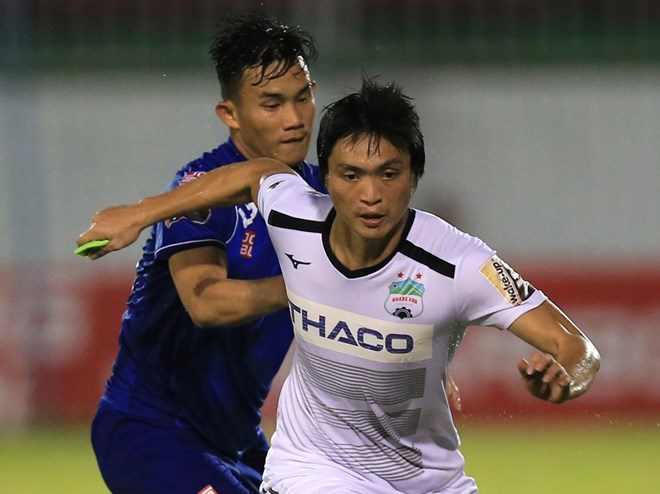 Hoàng Anh Gia Lai từng thắng Quảng Nam 3-1 tại sân Pleiku ở lần gần nhất 2 đội gặp nhau tại V.League. Ảnh: VPF
