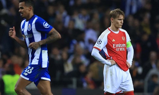 Arsenal đang được đánh giá rất cao nhưng vẫn không thể thắng nổi Porto. Ảnh: AFP