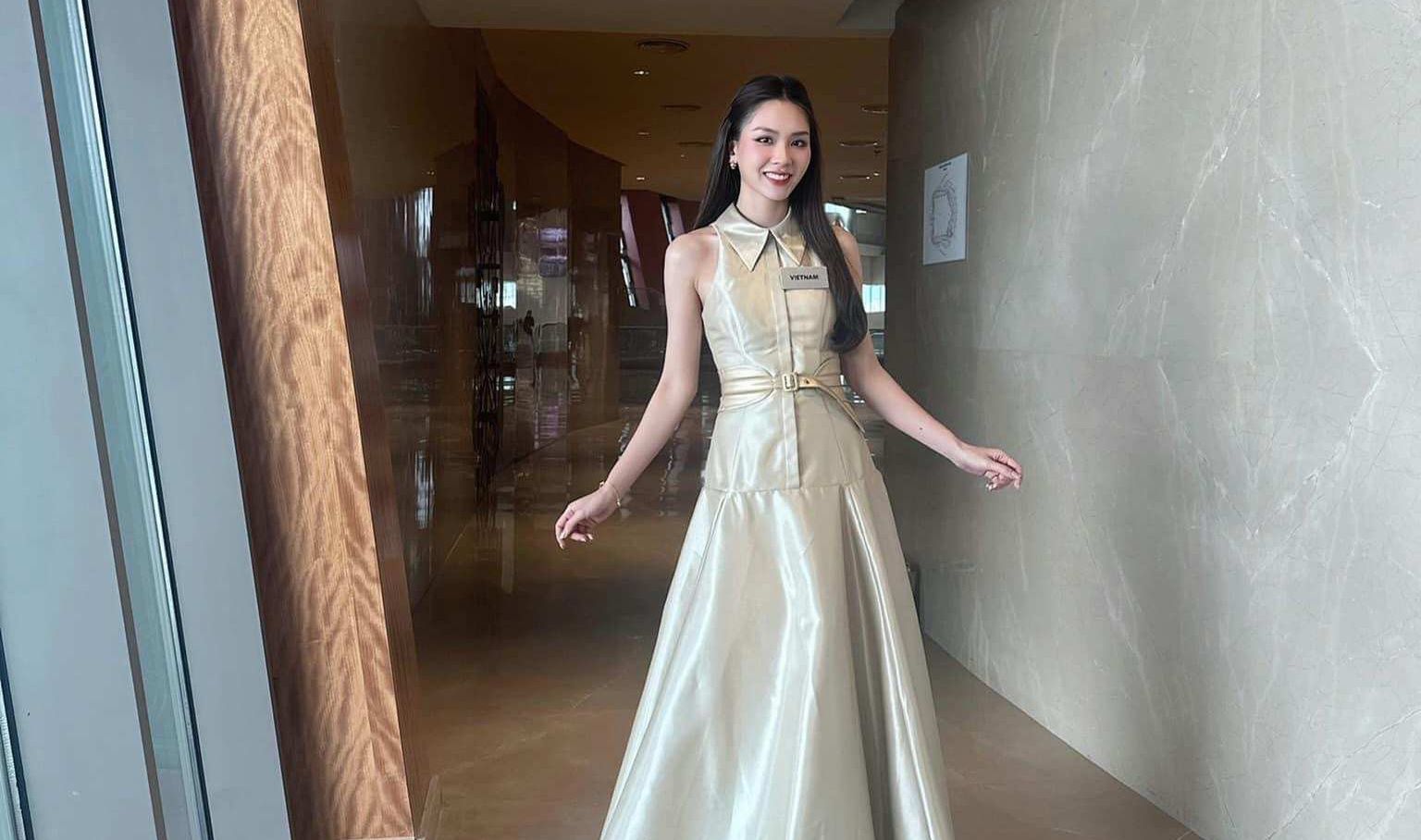 Hoa hậu Mai Phương tại cuộc thi Miss World. Ảnh: Miss World