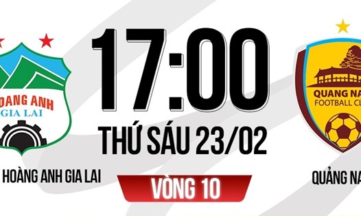 Hoàng Anh Gia Lai gặp Quảng Nam tại vòng 10 V.League 2023-2024. Ảnh: FPT Play