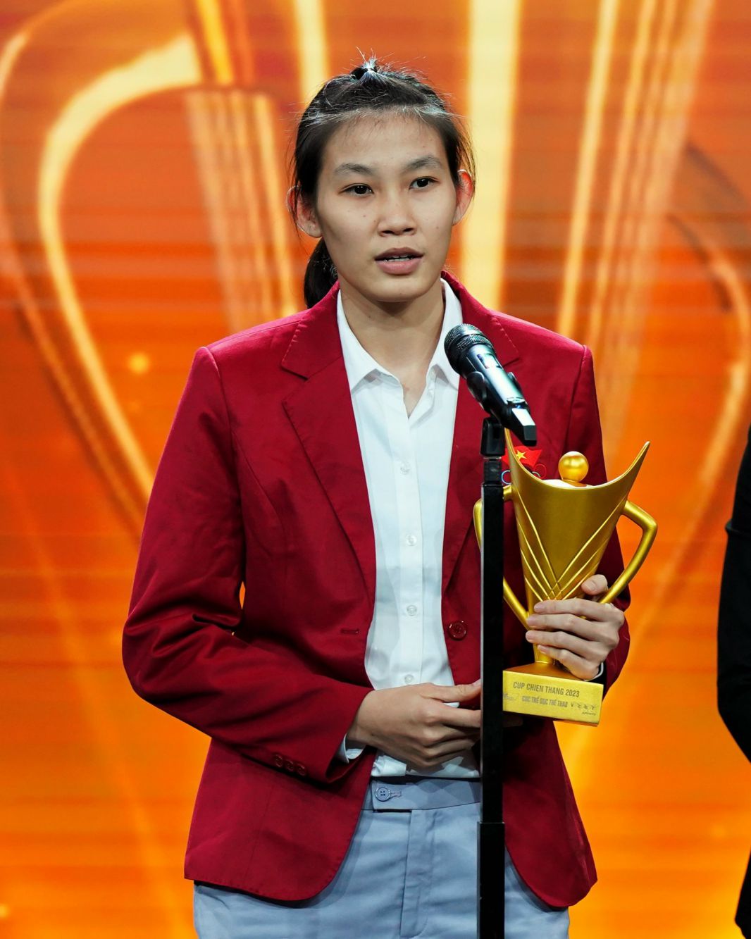 Tuyển thủ Trần Thị Ngọc Yến tại Gala Cúp Chiến thắng 2023. Ảnh: Vietcontent