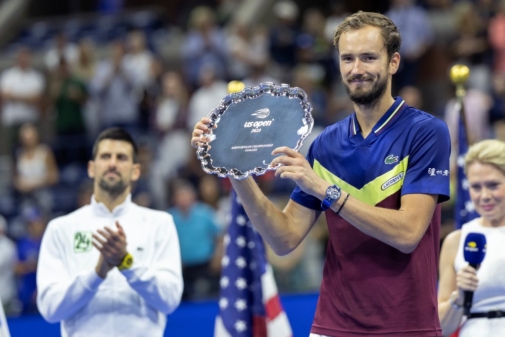 Sau lần đầu giành Grand Slam tại US Open 2021, Daniil Medvedev thua cả 3 trận chung kết Grand Slam khác dù dẫn trước 2 set. Ảnh: US Open