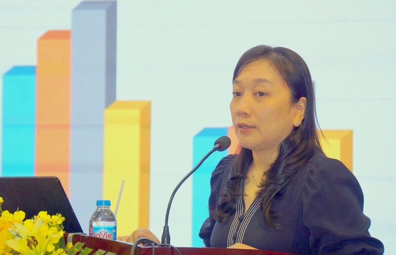Bà Trần Thụy Quế Phương - chánh văn phòng Hiệp hội Chế biến và Xuất khẩu thủy sản Việt Nam dự báo xuất khẩu tôm sẽ tăng trong năm 2024. Ảnh: Nhật Hồ