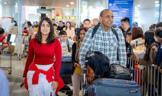 Lượng khách quốc tế qua sân bay Nội Bài tăng vượt đỉnh năm 2019. Ảnh: Cảng HKQT Nội Bài