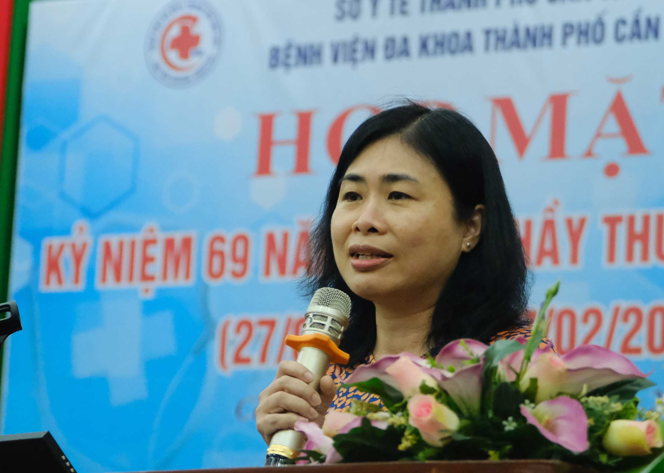 Phó Giám đốc Sở Y tế TP Cần Thơ Nguyễn Ngọc Việt Nga phát biểu. Ảnh: Mỹ Ly