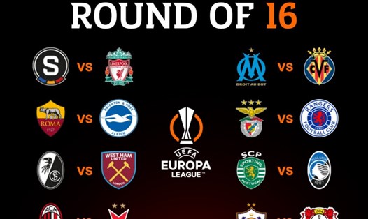 8 cặp đấu của vòng 1/8 Europa League đã được xác định. Ảnh: UEFA