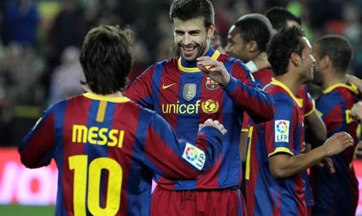 Messi không gửi lời chúc tới Pique khi giải nghệ. Ảnh: CLB Barcelona
