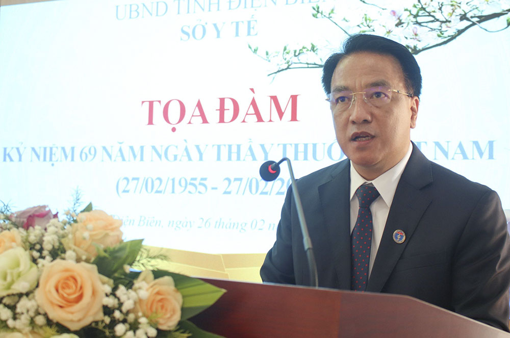 Ông Phạm Giang Nam - Giám đốc Sở Y tế Điện Biên phát biểu tại buổi tọa đàm. Ảnh: Thanh Bình