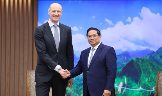  Thủ tướng Chính phủ Phạm Minh Chính tiếp ông Roland Busch Chủ tịch kiêm Tổng Giám đốc điều hành Tập đoàn Siemens. Ảnh: VGP