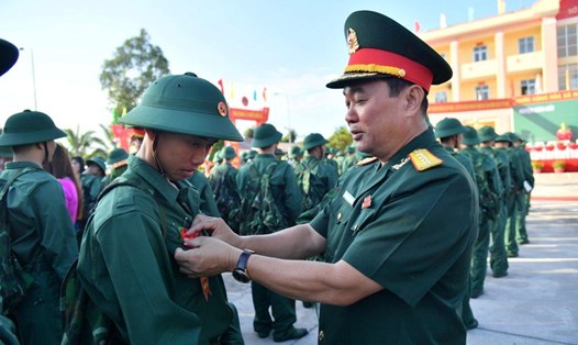 Thanh niên tình nguyện nhập ngũ tại Kiên Giang đạt trên 80%. Ảnh: Phương Vũ