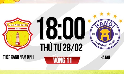 Câu lạc bộ Nam Định tiếp đón Hà Nội FC tại vòng 11 V.League 2023-2024. Ảnh: FPT Play
