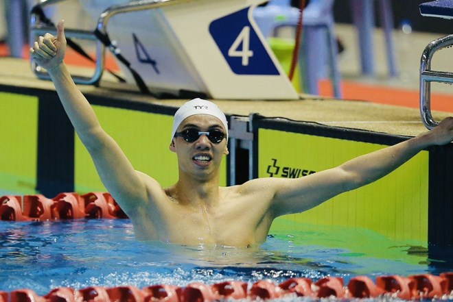 Kình ngư Nguyễn Huy Hoàng tại SEA Games 32. Ảnh: Dũng Phương
