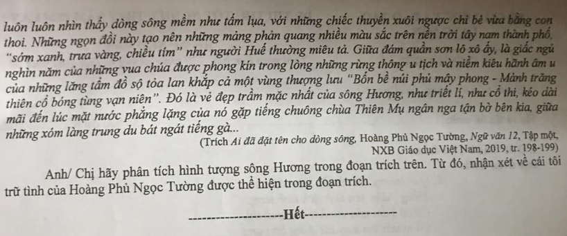 Đề thi thử tốt nghiệp THPT môn Văn tại Lạng Sơn. Ảnh: Tuyensinh247