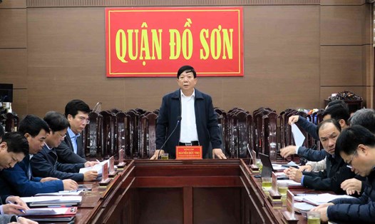 Phó Chủ tịch UBND thành phố Nguyễn Đức Thọ phát biểu chỉ đạo. Ảnh: Cổng TTĐT Hải Phòng