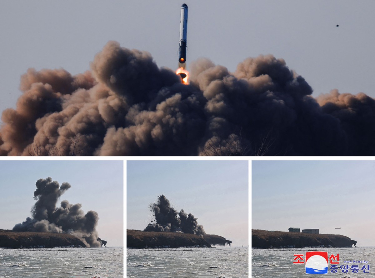 Triều Tiên vừa thử tên lửa hành trình có đầu đạn siêu lớn. Ảnh: AFP/KCNA