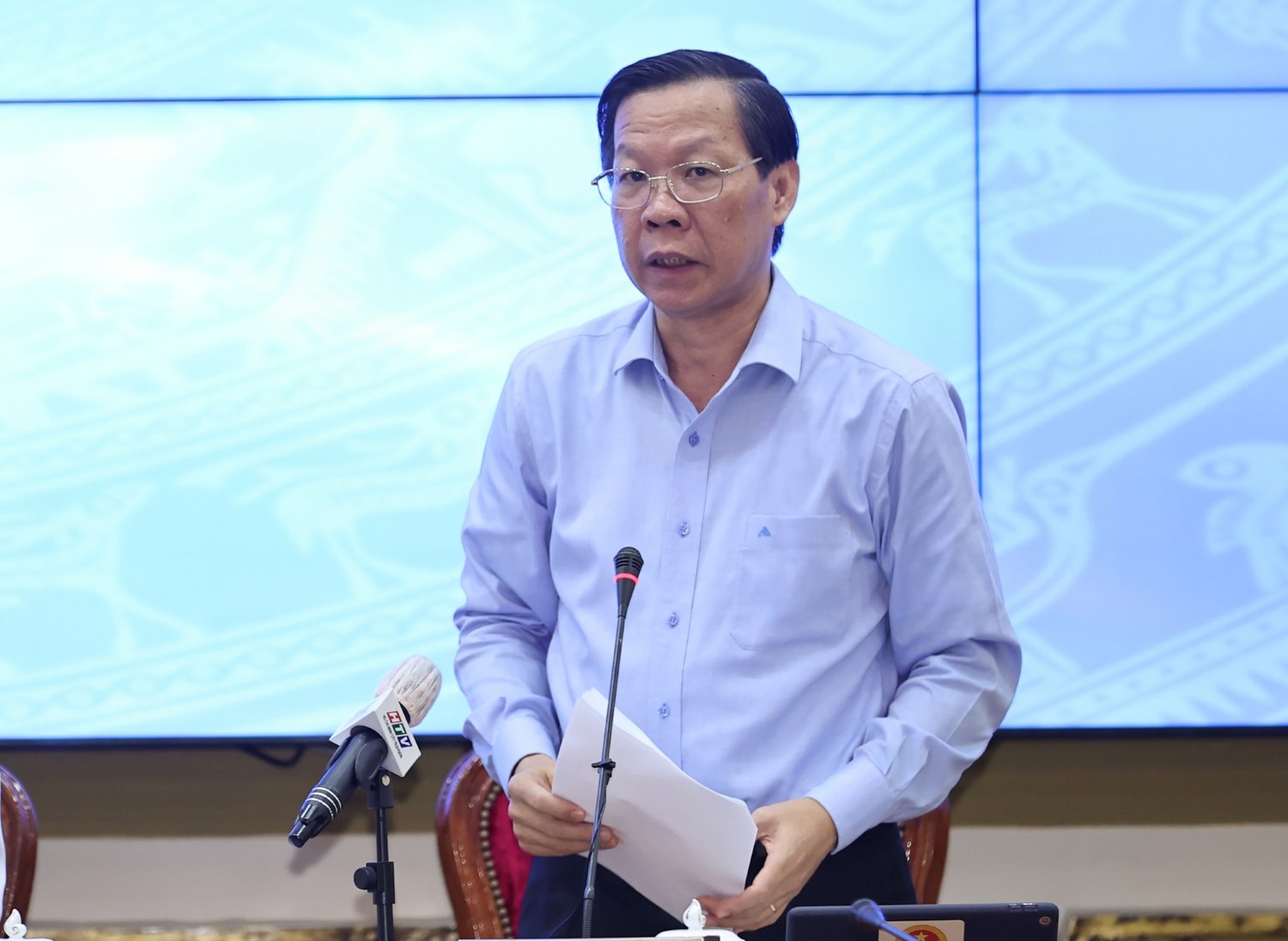 Chủ tịch UBND TPHCM Phan Văn Mãi phát biểu tại hội nghị - Ảnh: VGP/Nhật Bắc