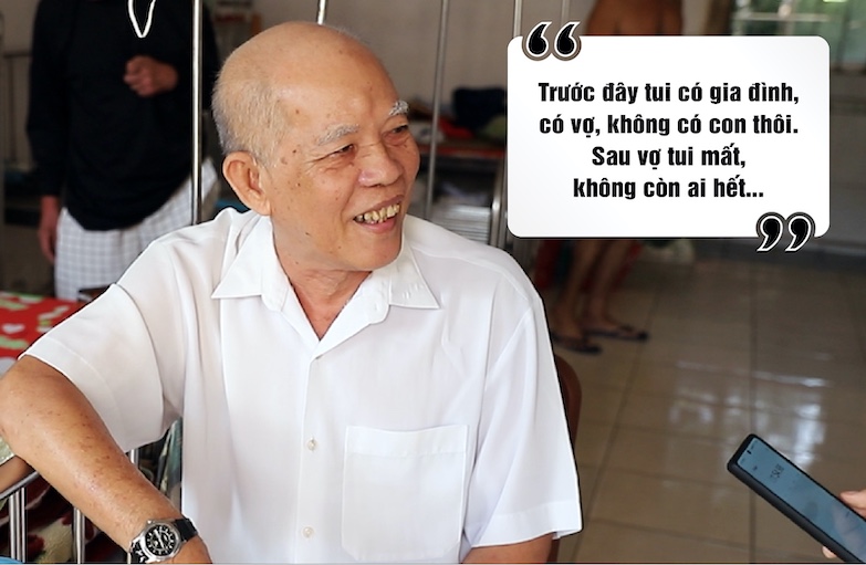 Ông Lê Văn Lương, 78 tuổi, đã sống 4 năm tại Trung tâm Nuôi dưỡng người già và trẻ em không nơi nương tựa TP. Cần Thơ. Ảnh: STB