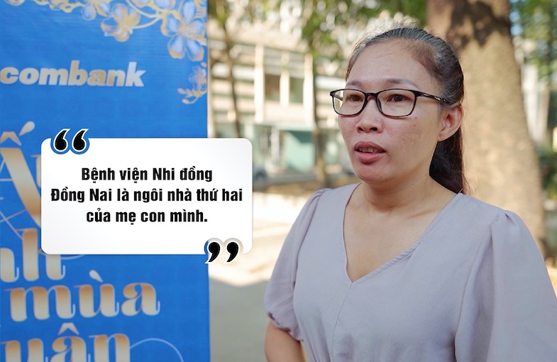Chị Mộng Yến ngụ tại Đồng Nai, là mẹ của một bệnh nhi mắc bệnh về huyết học hiếm gặp tại bệnh viện Nhi đồng Đồng Nai. Ảnh: STB