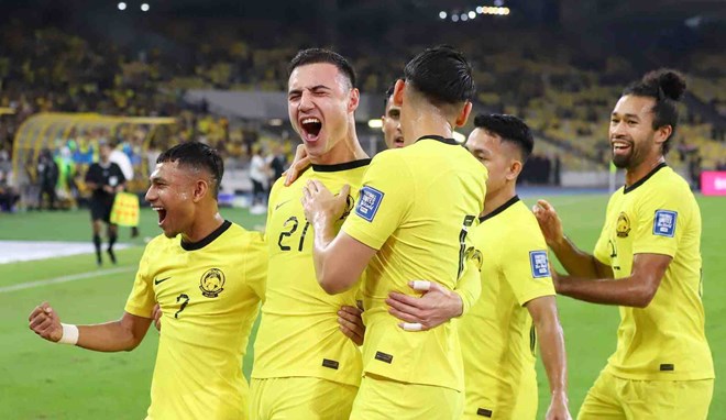 Tuyển Malaysia được đầu tư mạnh mẽ để hiện thực hoá mục tiêu tại vòng loại World Cup 2026. Ảnh: FAM