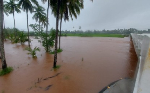 Văn phòng Quản lý Giảm thiểu Rủi ro Thiên tai Thành phố (MDRRMO) ở Cantilan, Surigao del Sur cảnh báo người dân ở các khu vực trũng thấp cảnh giác vì mực nước tại cầu Buntalid Sur đang tăng do mưa lớn kể từ ngày 30.1.2024. Ảnh: MDRRMO Cantilan