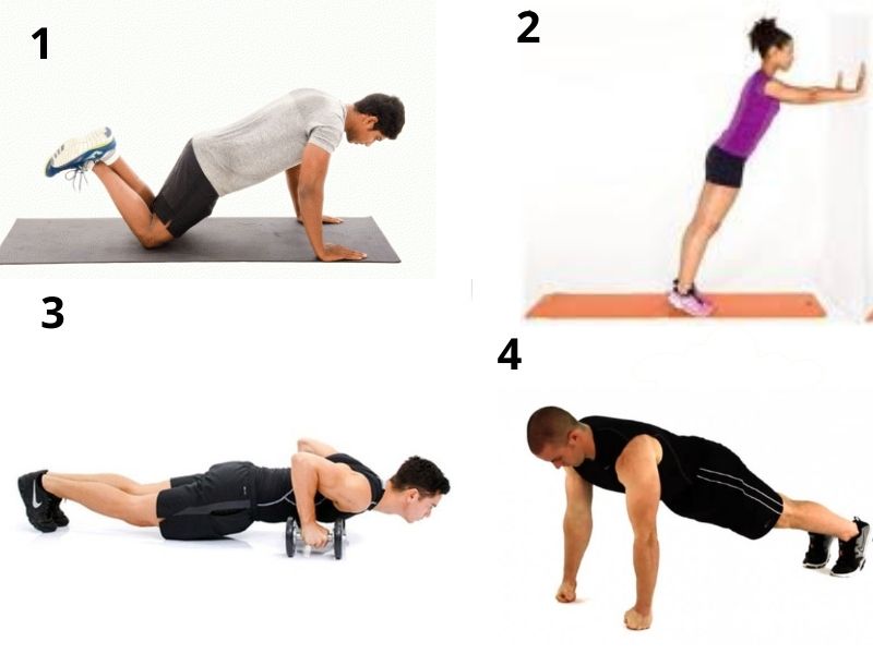 Khi đau cổ tay, chúng ta có thể thực hiện một số biến thể chống đẩy. Đồ hoạ: Hạ Mây