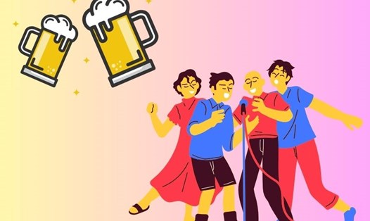 Những hoạt động vui chơi, ca hát, uống nhiều bia rượu ngày Tết dễ ảnh hưởng đến sức khỏe và gây khàn tiếng, mất giọng. Đồ họa: Thanh Thanh 