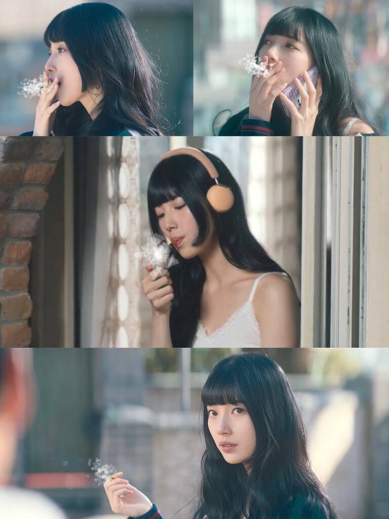 Suzy liên tục có các cảnh hút thuốc lá ở những tập đầu phim “Doona!“. Ảnh: Nhà sản xuất