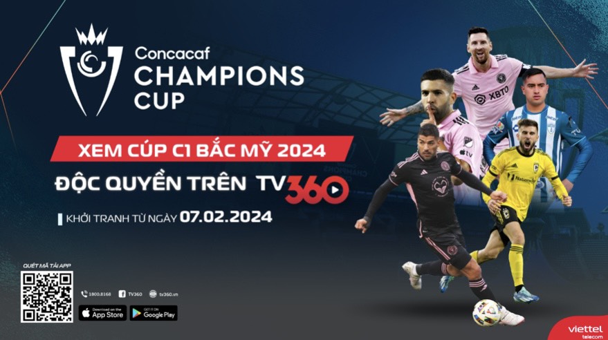 Cúp C1 Bắc Mỹ - Concacaf Champions Cup 2024 quy tụ các ngôi sao bóng đá Lionel Messi, Luis Suarez, Jordi Alba,…