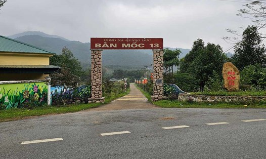 Cổng Bản biên giới mốc 13, xã Quảng Đức, huyện Hải Hà, tỉnh Quảng Ninh. Ảnh: Đoàn Hưng