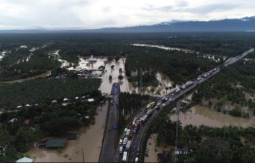 Barangay Guadalupe, Carmen, Davao del Norte bị lũ lụt tấn công do thời tiết xấu, ngày 2.2.2024. Ảnh: Davao del Norte PDRRMO