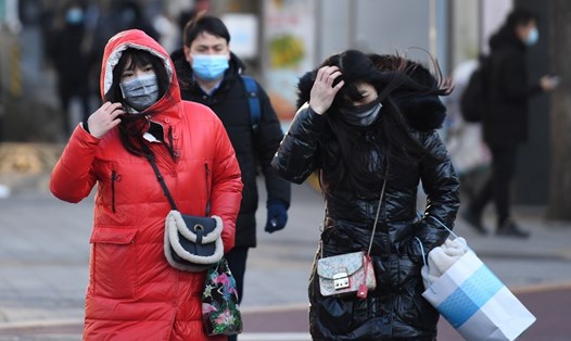 Không khí lạnh khiến nhiệt độ giảm sâu tại nhiều nơi ở Trung Quốc. Ảnh: Xinhua