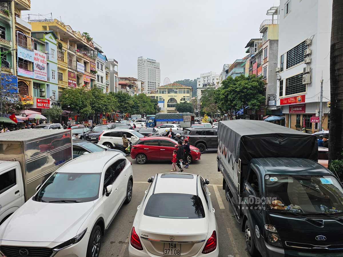 11h30 ngày 7.2, bãi đỗ xe trước cổng chợ Hạ Long 1 đã chật kín.  