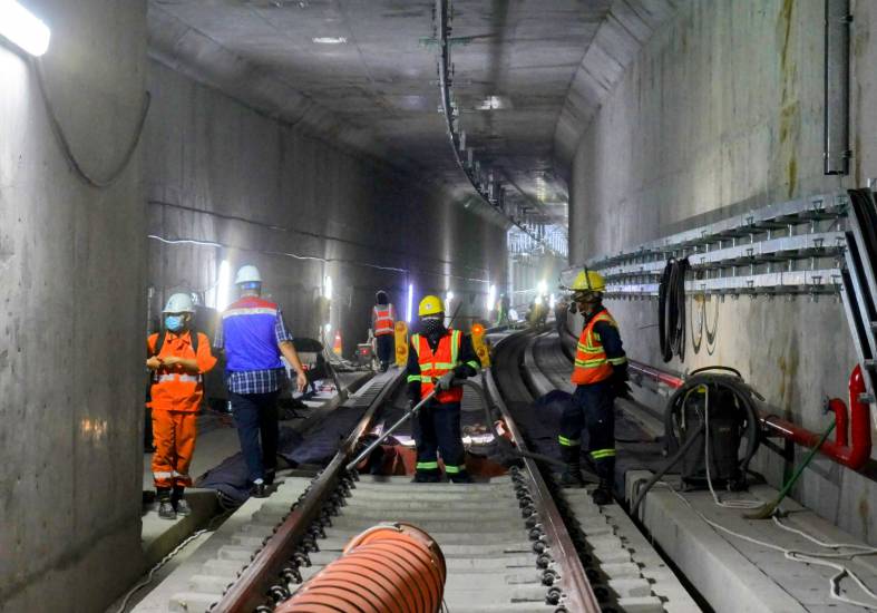 Các nhà ga ngầm của tuyến Metro số 1 hiện đã đạt hơn 99,9% tiến độ. Ảnh: ANH TÚ