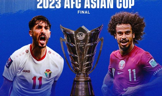 Tuyển Jordan và tuyển Qatar đối đầu tại chung kết Asian Cup 2023. Ảnh: Golazo