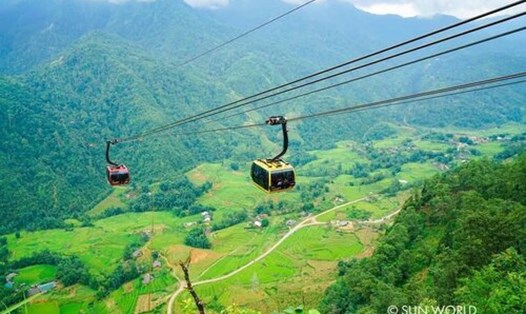 Cáp treo Fansipan chính thức mở cửa trở lại đón khách vào dịp Tết Nguyên đán. Ảnh: Hà