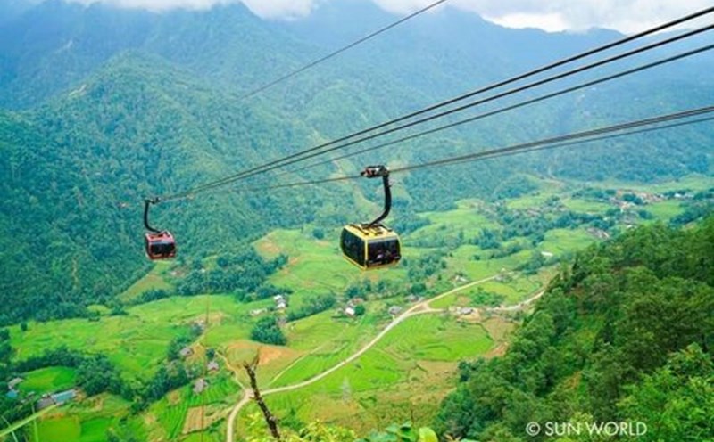 Cáp treo Fansipan chính thức mở cửa trở lại đón khách vào dịp Tết Nguyên đán. Ảnh: Hà