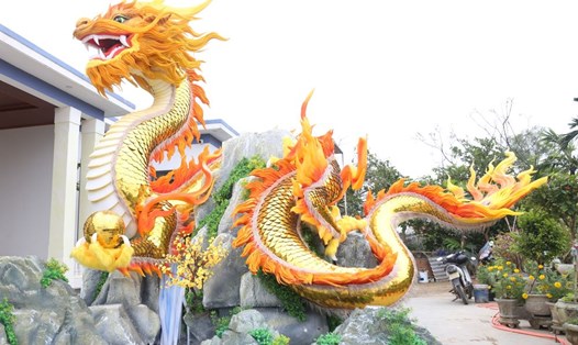Linh vật rồng chào năm mới 2024 ở Quảng Trị. Ảnh: Hưng Thơ