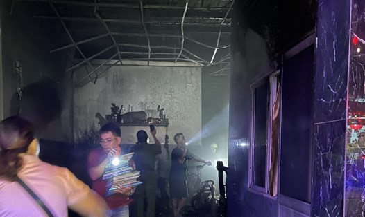 Căn nhà ở Phường Thắng Nhì (TP Vũng Tàu) bị cháy ngay trong đêm giao thừa chưa rõ nguyên nhân. Ảnh: Thành An
