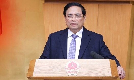 Thủ tướng Chính phủ Phạm Minh Chính phát biểu khai mạc phiên họp Chính phủ thường kỳ tháng 2.2024. Ảnh: Nhật Bắc

