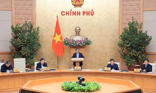 Thủ tướng Chính phủ Phạm Minh Chính chủ trì phiên họp Chính phủ thường kỳ tháng 2.2024. Ảnh: Dương Giang
