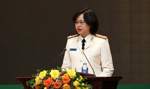 Trung tá Vũ Thị Thuỷ được điều động, bổ nhiệm làm Phó Trưởng Công an quận Hai Bà Trưng. Ảnh: Y.Hưng
